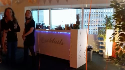 cocktailbar bij Virtuagym in Amsterdam 08-09-2018